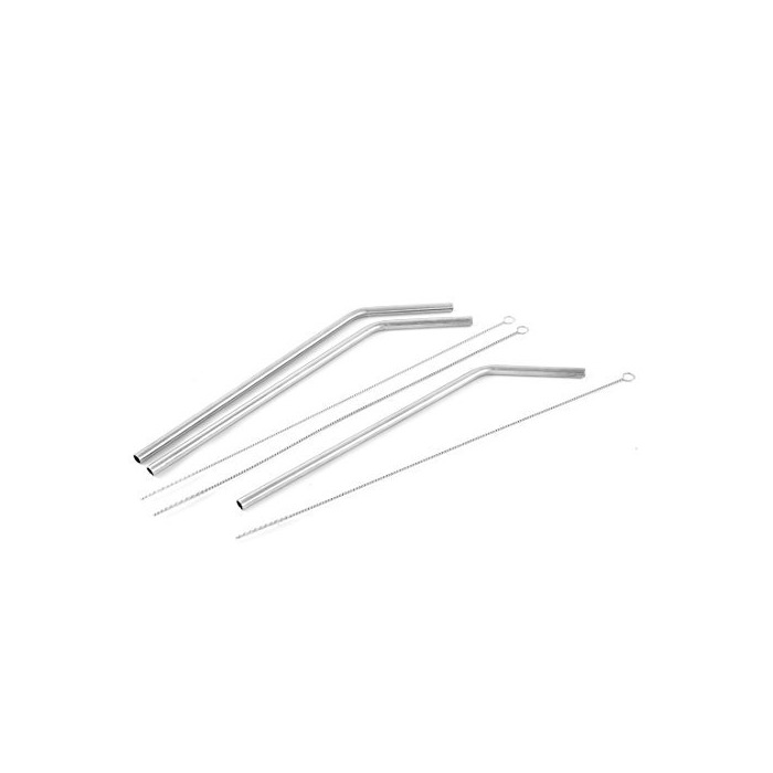 Social DealMux Metal Pajita Mane Cepillo Limpiador del hogar Reutilizable Herramienta 3 Juegos