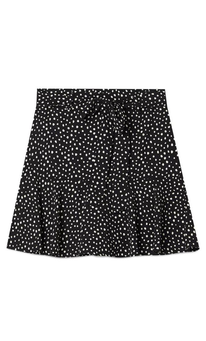 Moda Skort fluida com estampado 