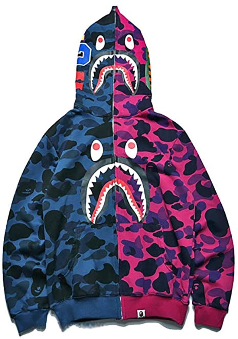 Product GEOOG Unisex Informal De Bape Ape Shark Camo con Capucha para Adultos