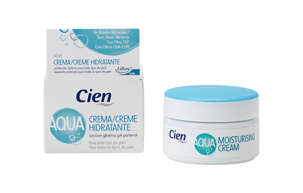 Belleza Crema Cien Aqua Hidratante con Glicerina y Pantenol