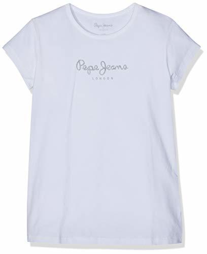 Fashion Pepe Jeans Hana Glitter S/s Camiseta, Blanco