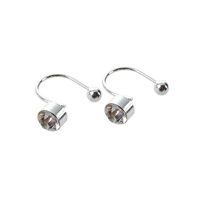 Fashion SODIAL(R) 1 par Moda Pendientes de tipo U sin piercing clip Plata