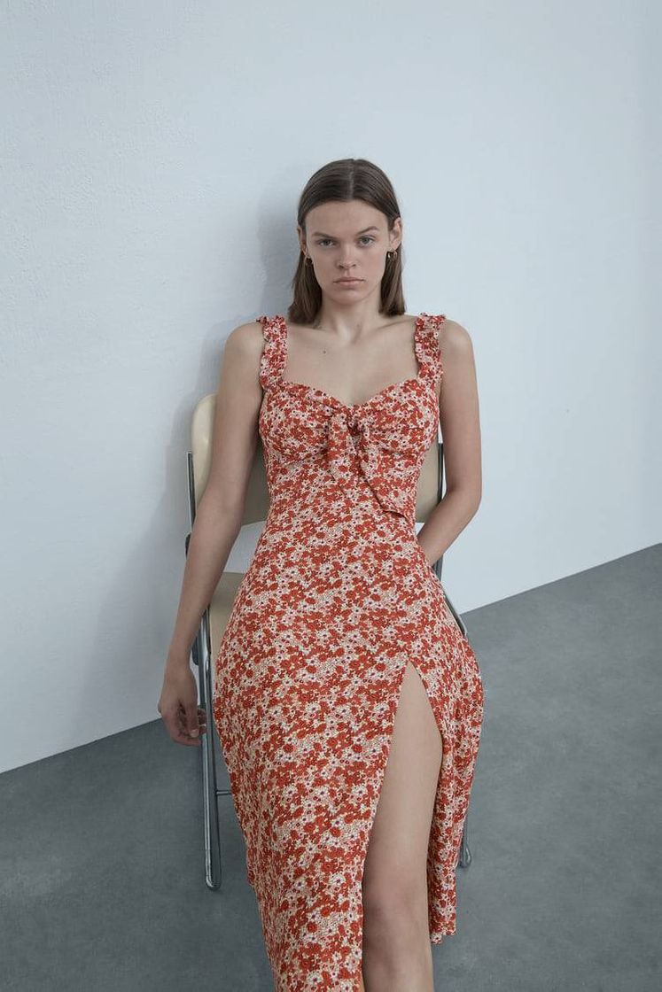 Vestido midi com estampa