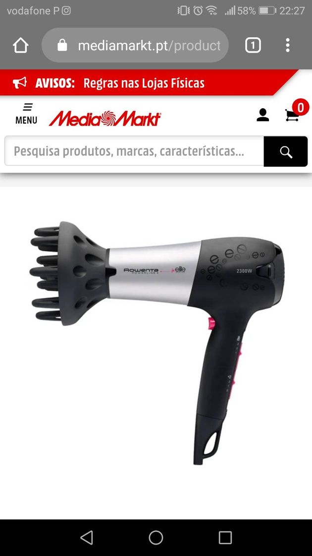 Products Secador de Cabelo com Difusor Rowenta