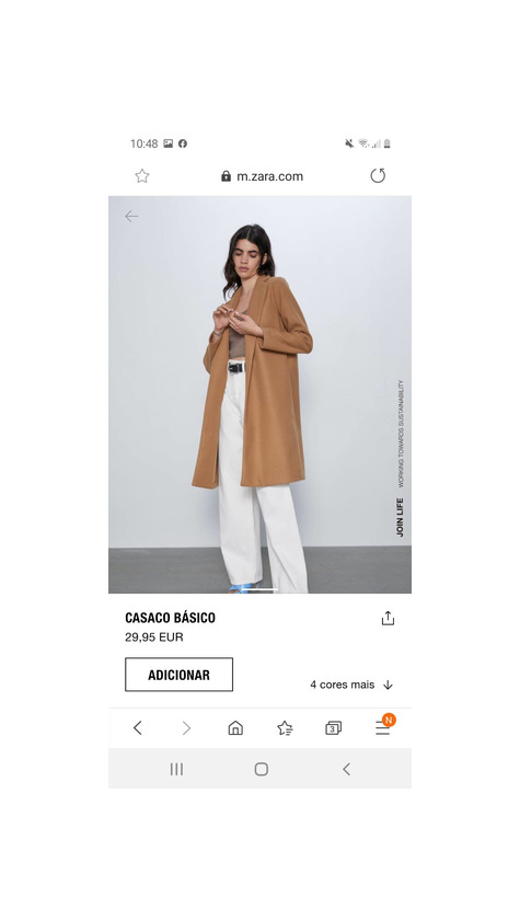 Fashion Casaco básico Zara