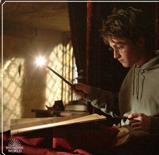 Harry studying magic