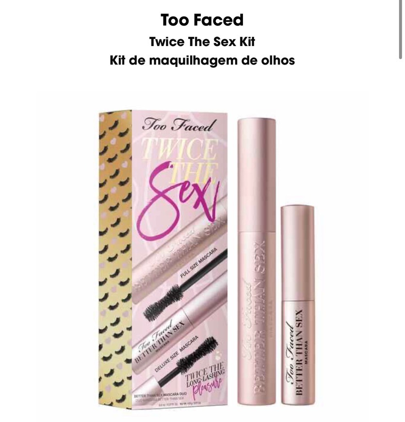 Fashion Too Faced - Twice the sex kit