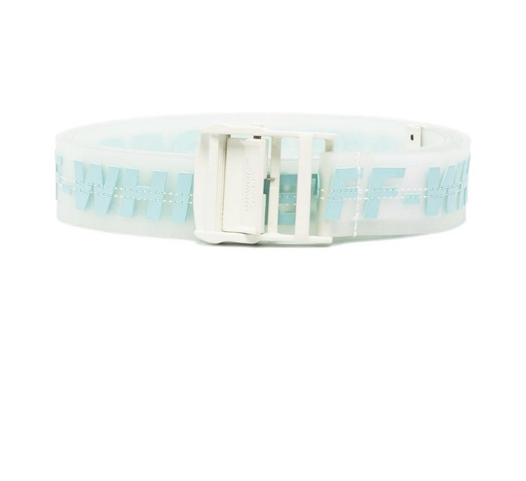 Off- whit industrial logo clear belt