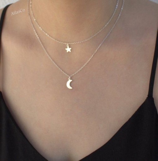 Moon and star Necklace 