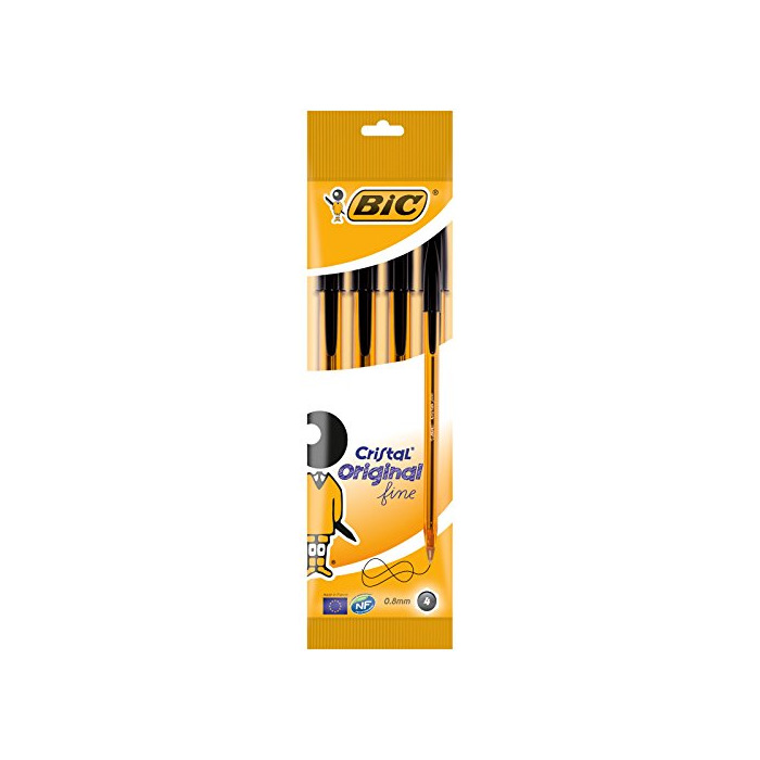 Social BIC Cristal Original Punta Fina - Estuche de 4 bolígrafos
