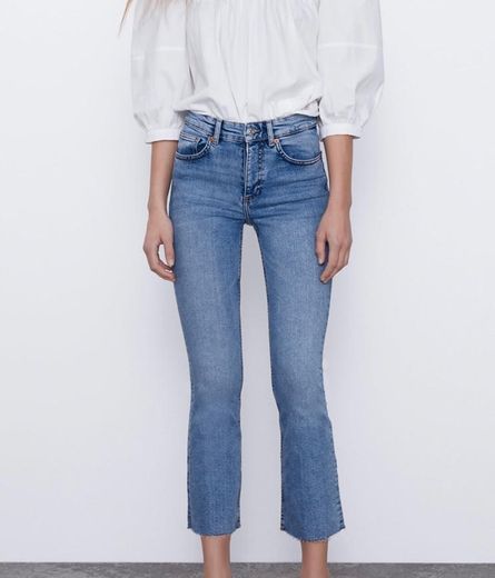 Jeans Mid Rise Cropped Flare 