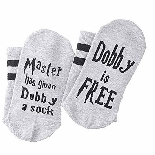 Pywee Calcetines de la Novedad Unisex Funny Saying Dobby is Free Knitted