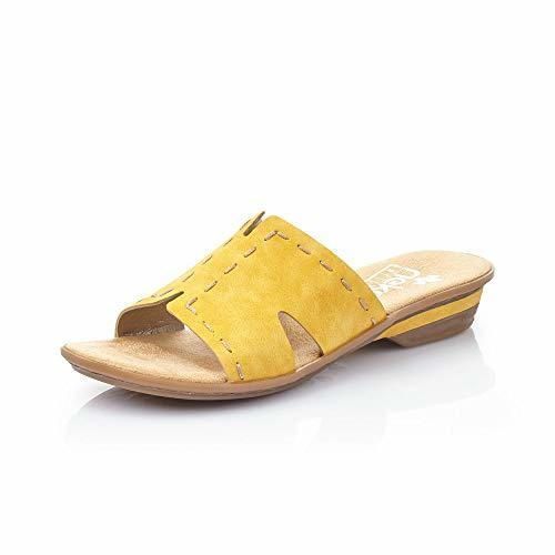 Place Rieker Mujer Zuecos 63492, señora Mulas,Zapatilla,Sandalia,Zapato de Verano,Zapato Casual,Sonne,42 EU