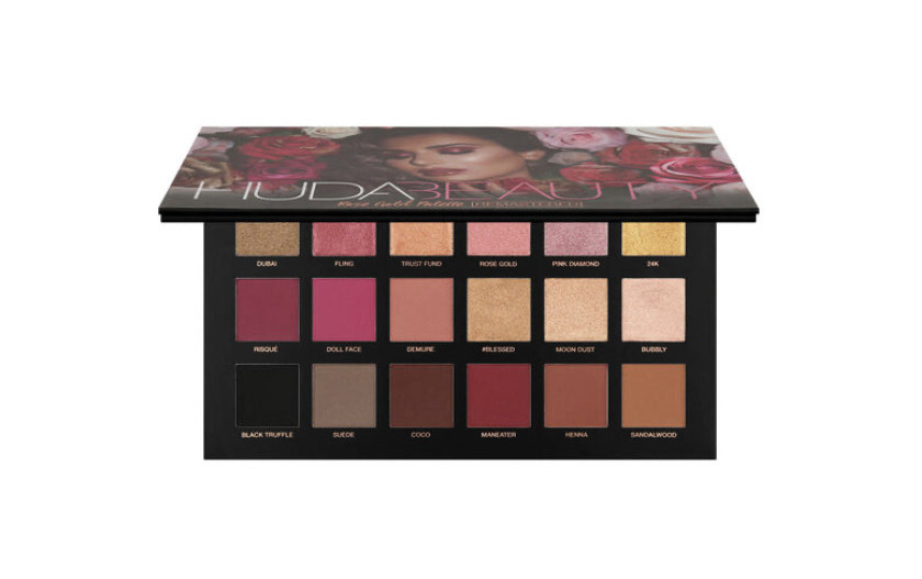 Productos Palette rose gold Huda Beauty 