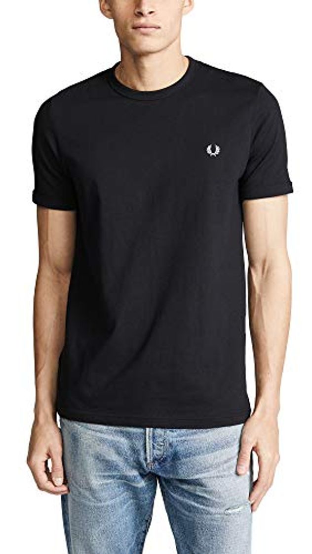 Social Fred Perry Ringer Camiseta Black