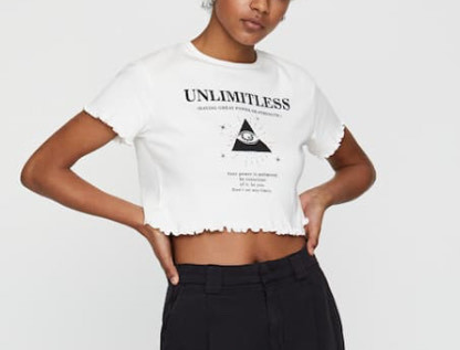 Product T-shirt cropped com ilustração unlimitless