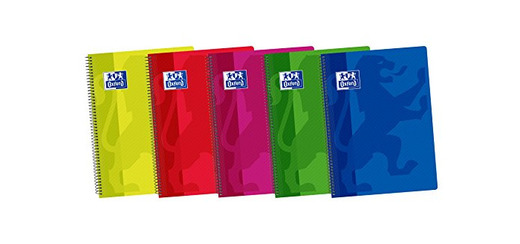 Oxford  400044180 Classic - Pack de 5 cuadernos espiral con tapa