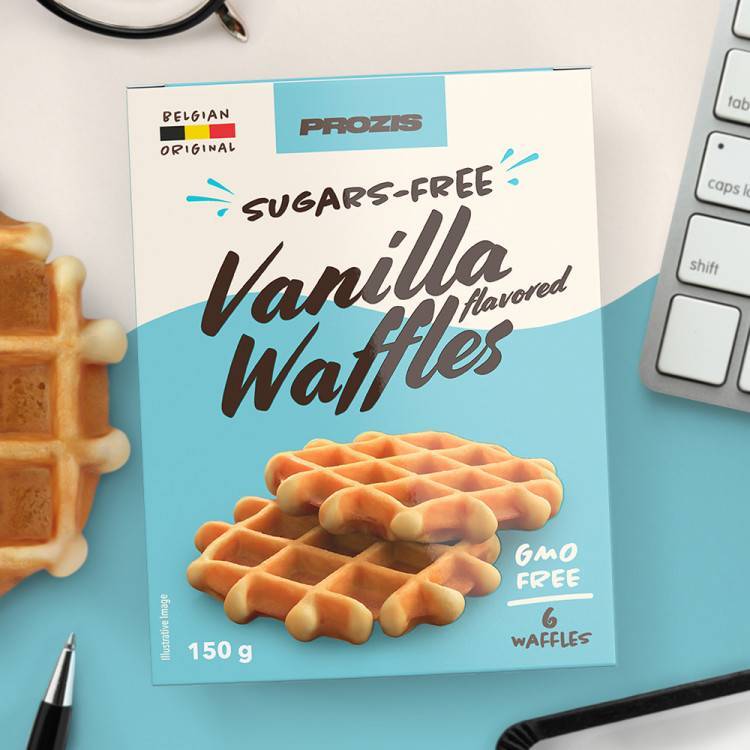 Moda 6 x Waffles com Sabor a Baunilha sem Açúcares