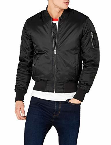 Moda Urban Classics Basic Bomber Jacket, Chaqueta para Hombre, Negro