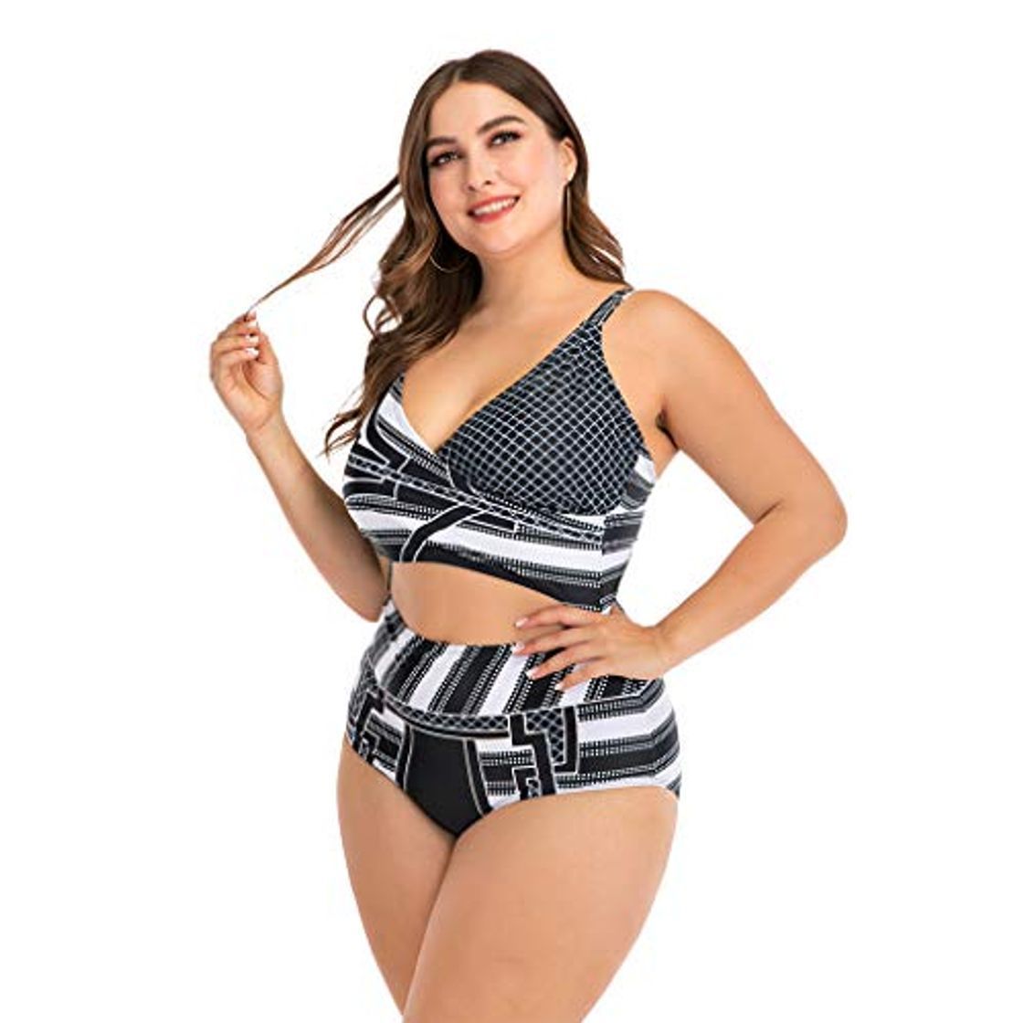 Social Overdose Traje De BañO para Mujer con Relleno Push Up Estampado Moda Una Pieza Ropa De Playa Monokini BañAdor Deportivo Vintage Verano Tallas Grandes 5XL
