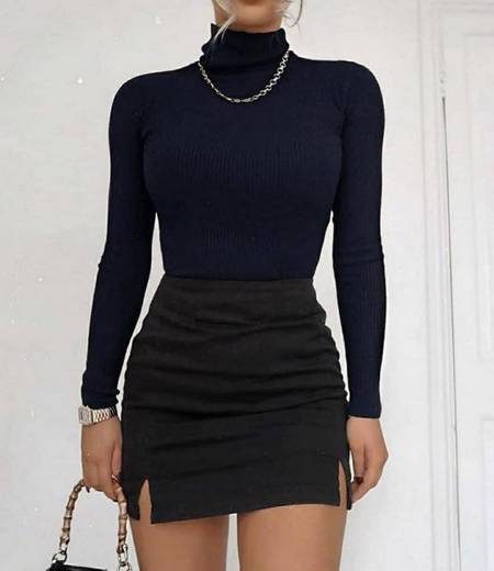 Black mini skirt