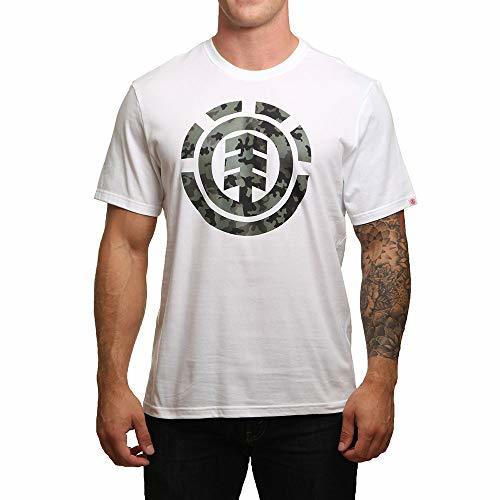 Element Bark Logo Hombre Camiseta T-Shirt Optic White L