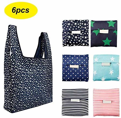 Producto 6 Pack Reusable Shopping Grocery Bags Foldable