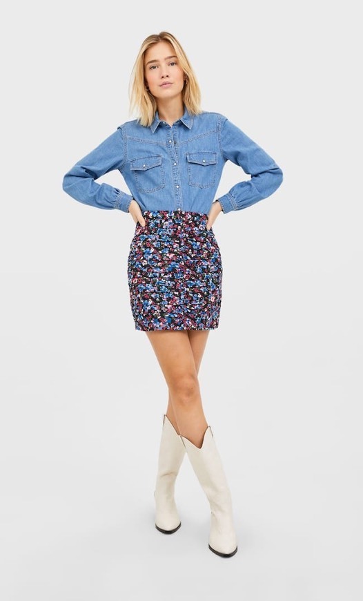 Moda Ruched mini skirt Stradivarius 