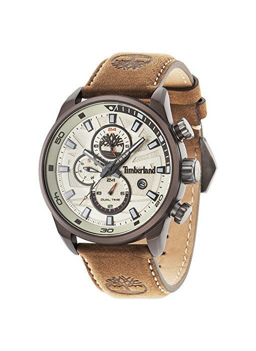 Fashion Timberland Henniker II - Reloj de hombre de cuarzo beige con esfera analógica pantalla