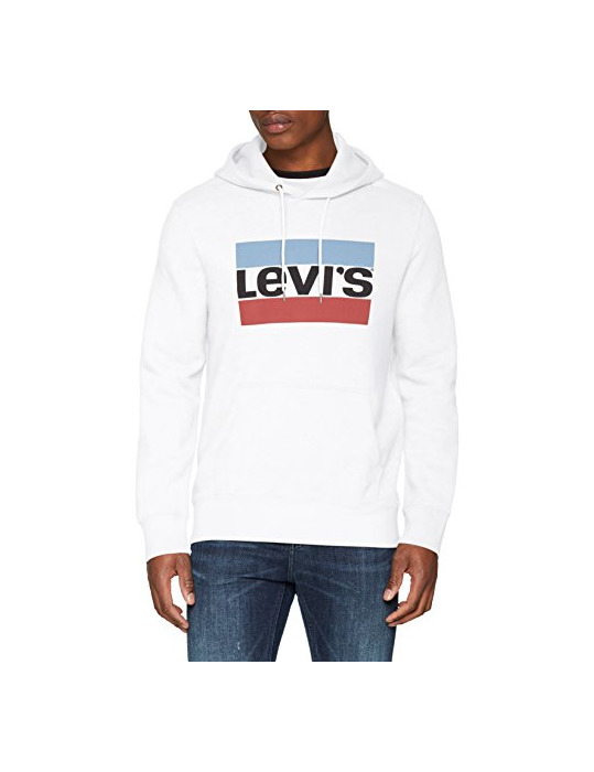 Moda Levi's Graphic Po Hoodie-B, Capucha para Hombre, Blanco