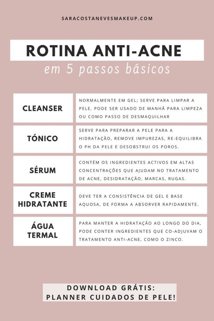 Social rotina para diminuição de acne 
