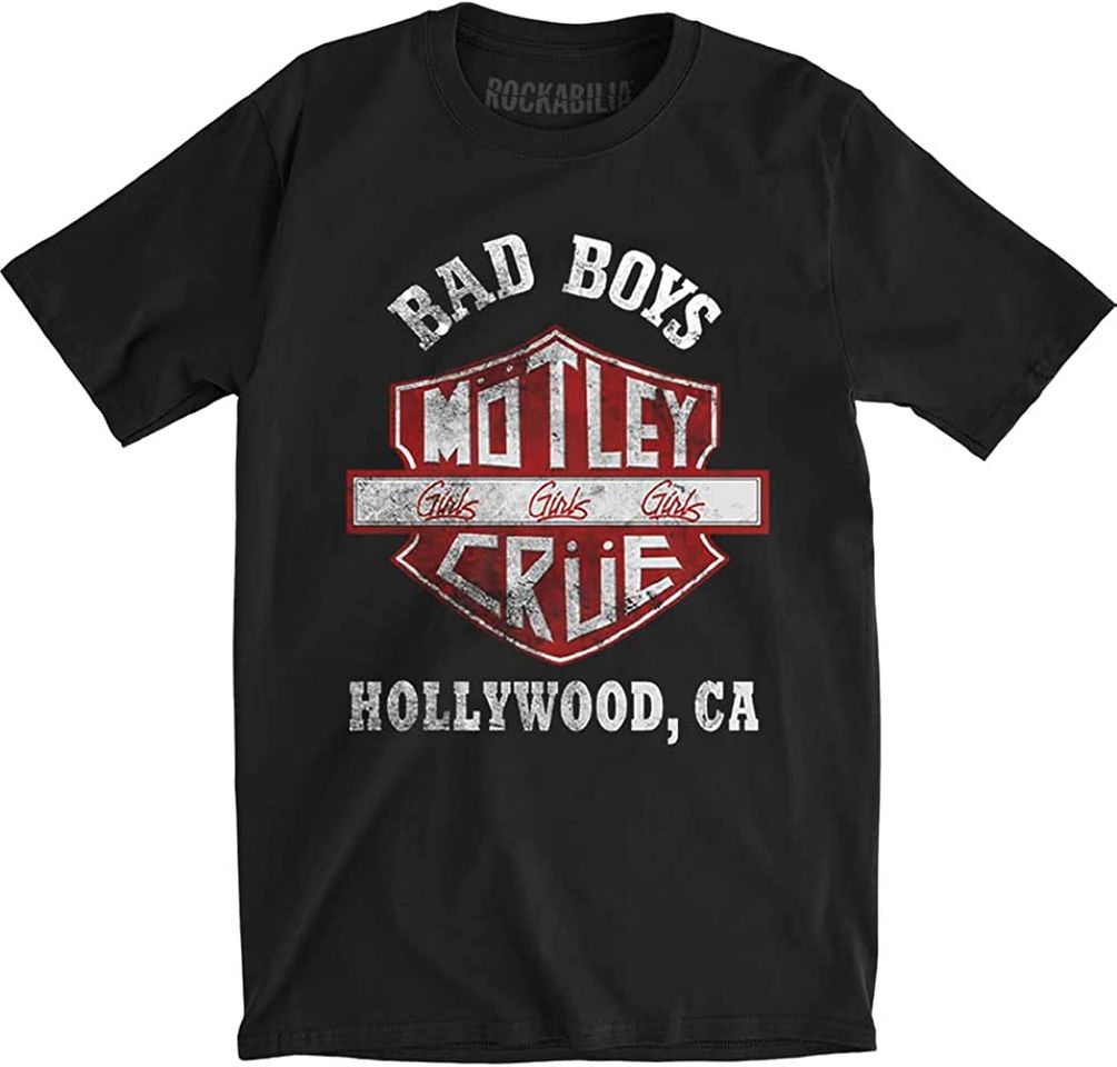 Social Motley Crue Camiseta Bad Boys Shield