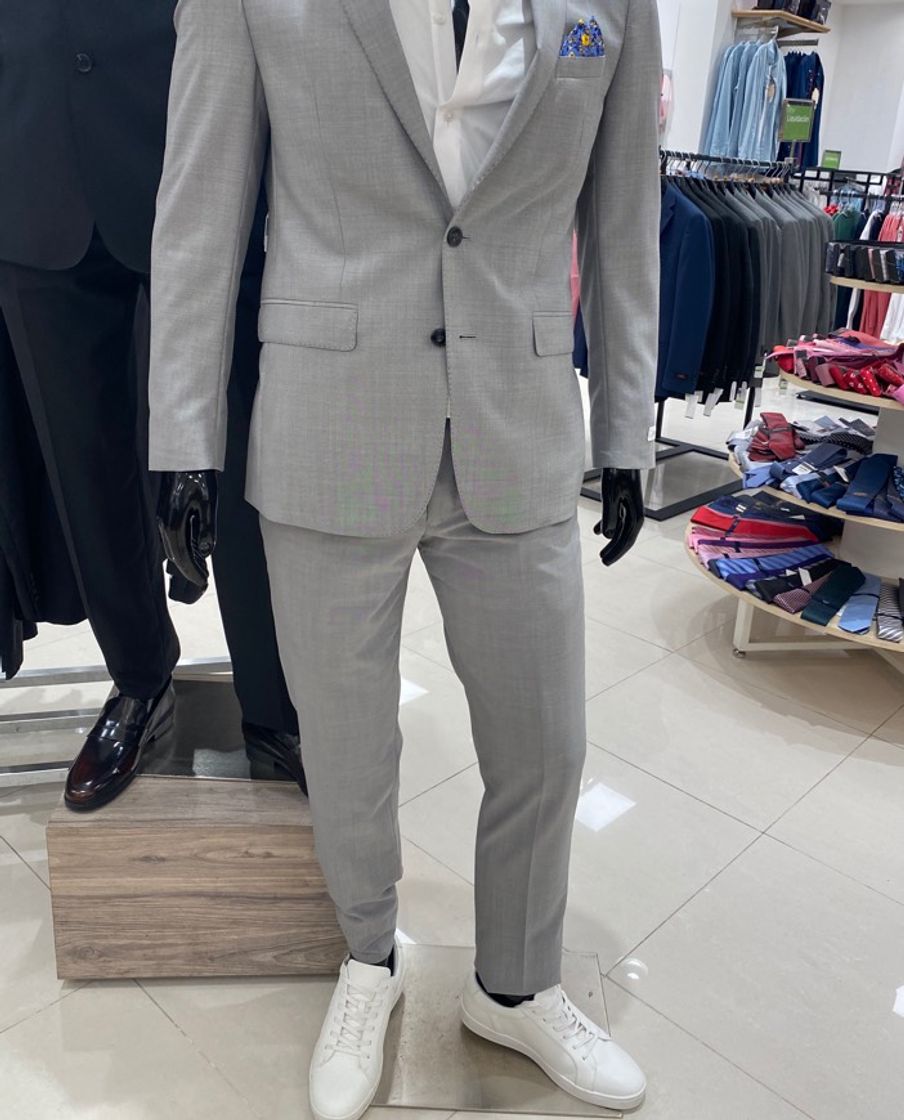 Social Traje Calvin Klein corte slim fit lana gris