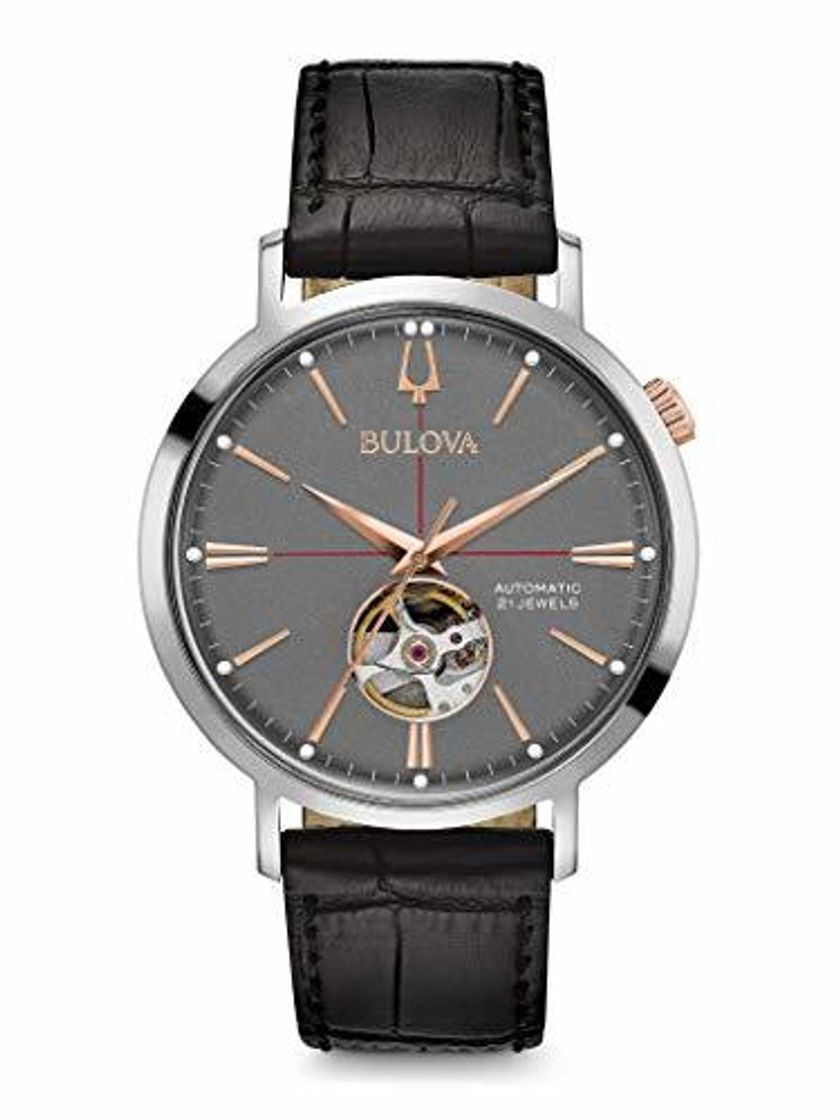 Social Bulova Reloj Analógico con Correa en Cuero 98A187