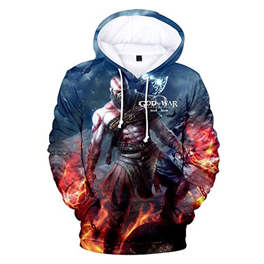 Fashion God of War Mantener Caliente Hombres y Mujeres Impreso con un patrón Sudadera Hoodie Camisa de Entrenamiento