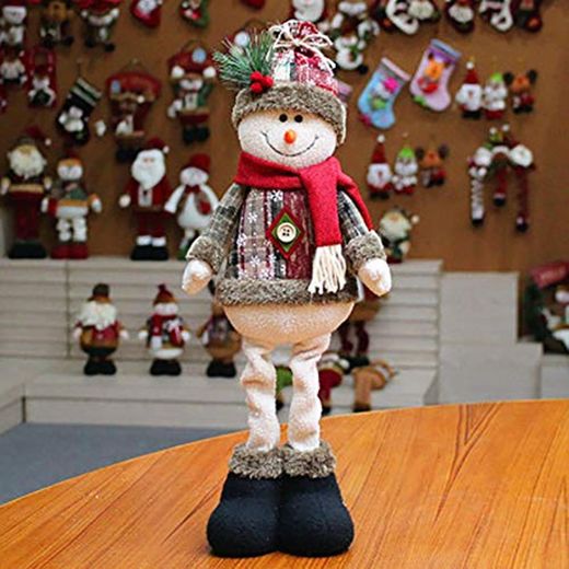 Ohhome Decoración navideña Muñecas Hogar Papá Noel Elk Muñeco de Nieve Decoración de Ventana Suministros de Navdidad