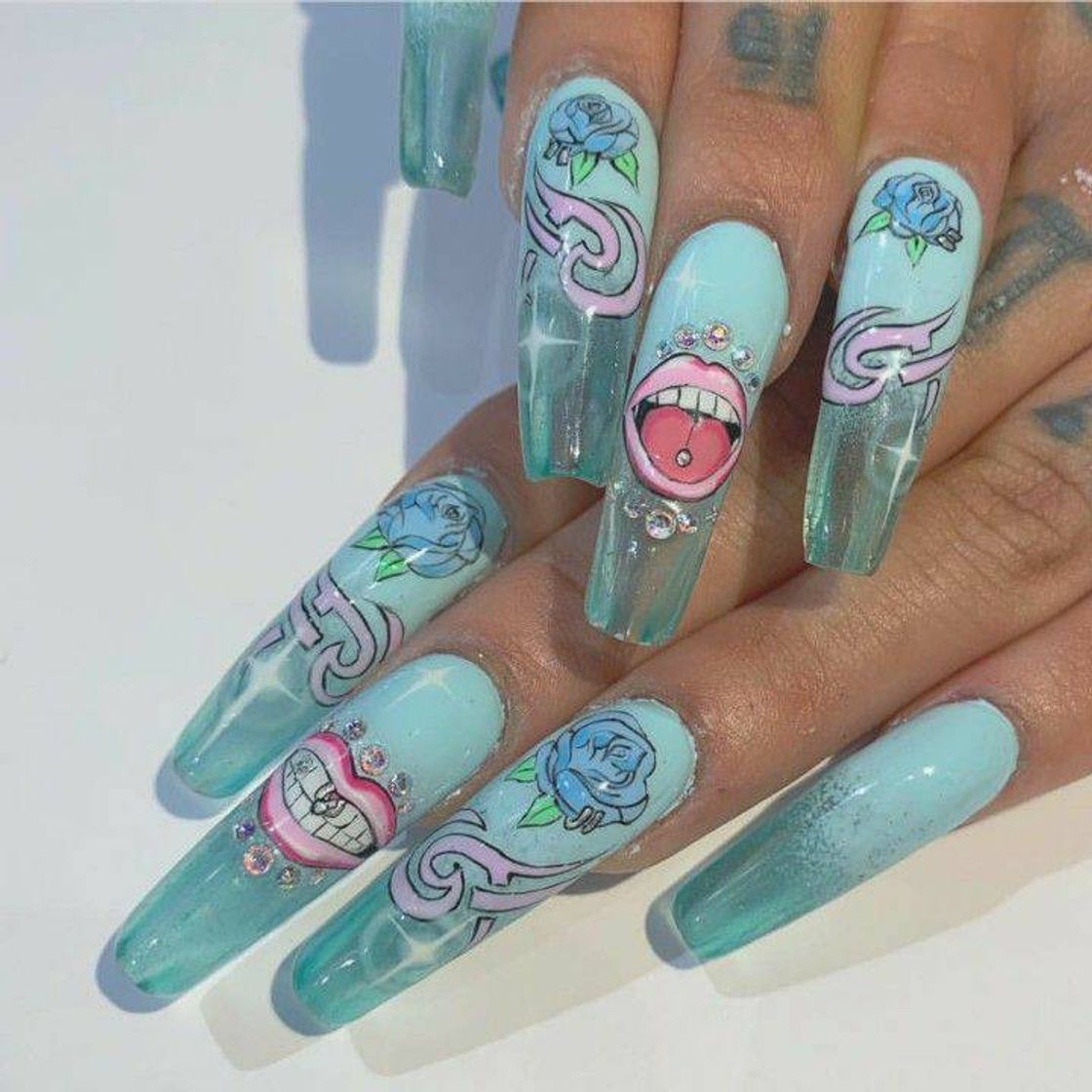 Social blue nails