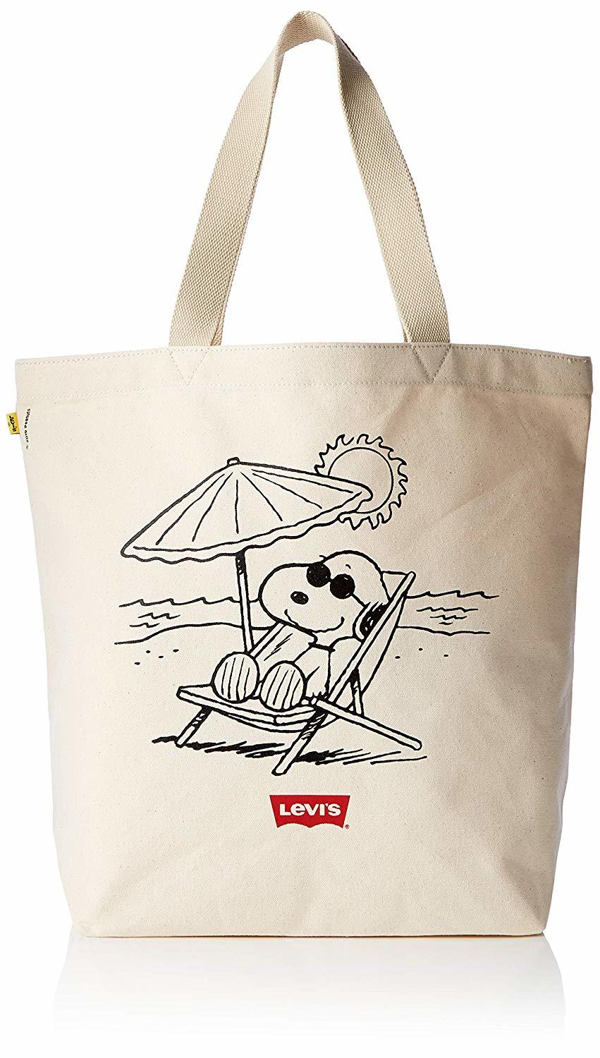 Social Levi's - Peanuts Snoopy Beach Tote, Unisex adulto, Beige