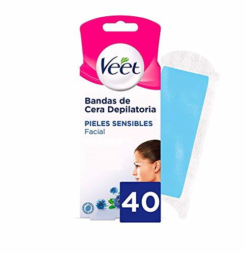 Social Veet Bandas de Cera Fria Depilatoria para Depilación Facial con Aceite de
