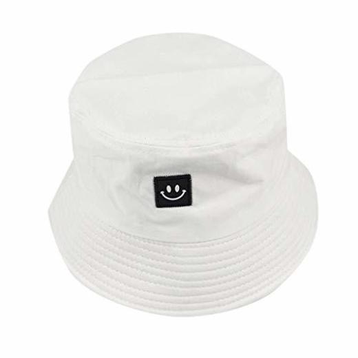 Negro Negro Cara Sonriente del Sombrero del Cubo Unisex Bob Caps Hip