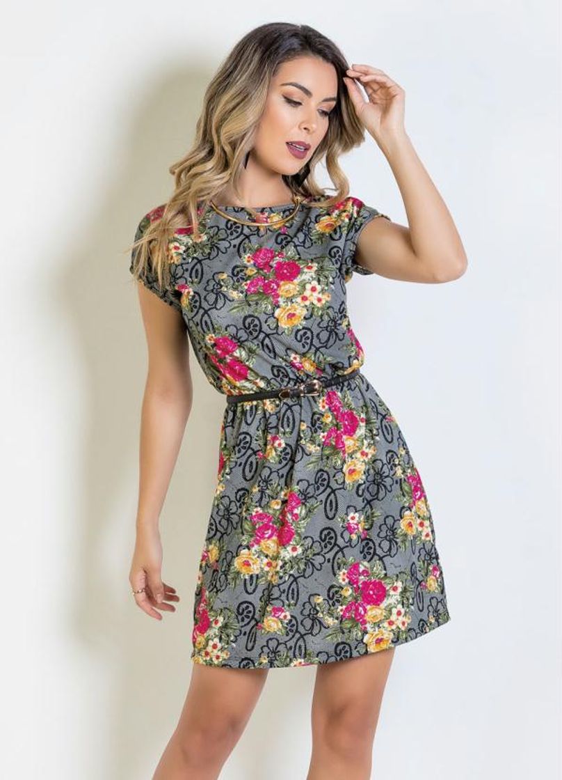 Social Vestido curto elástico na cintura