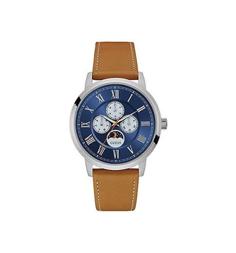 Guess Reloj Multiesfera para Hombre de Cuarzo con Correa en Cuero W0870G4