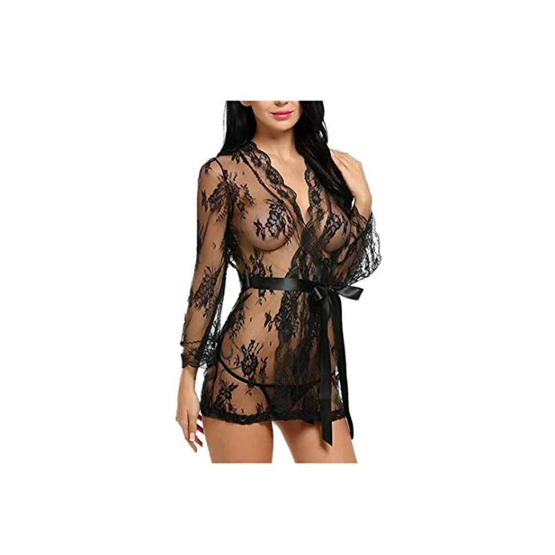 Social Aranmei Body de Encaje Mujer Conjunto de Lencería Sexy Back Correas Cruzadas