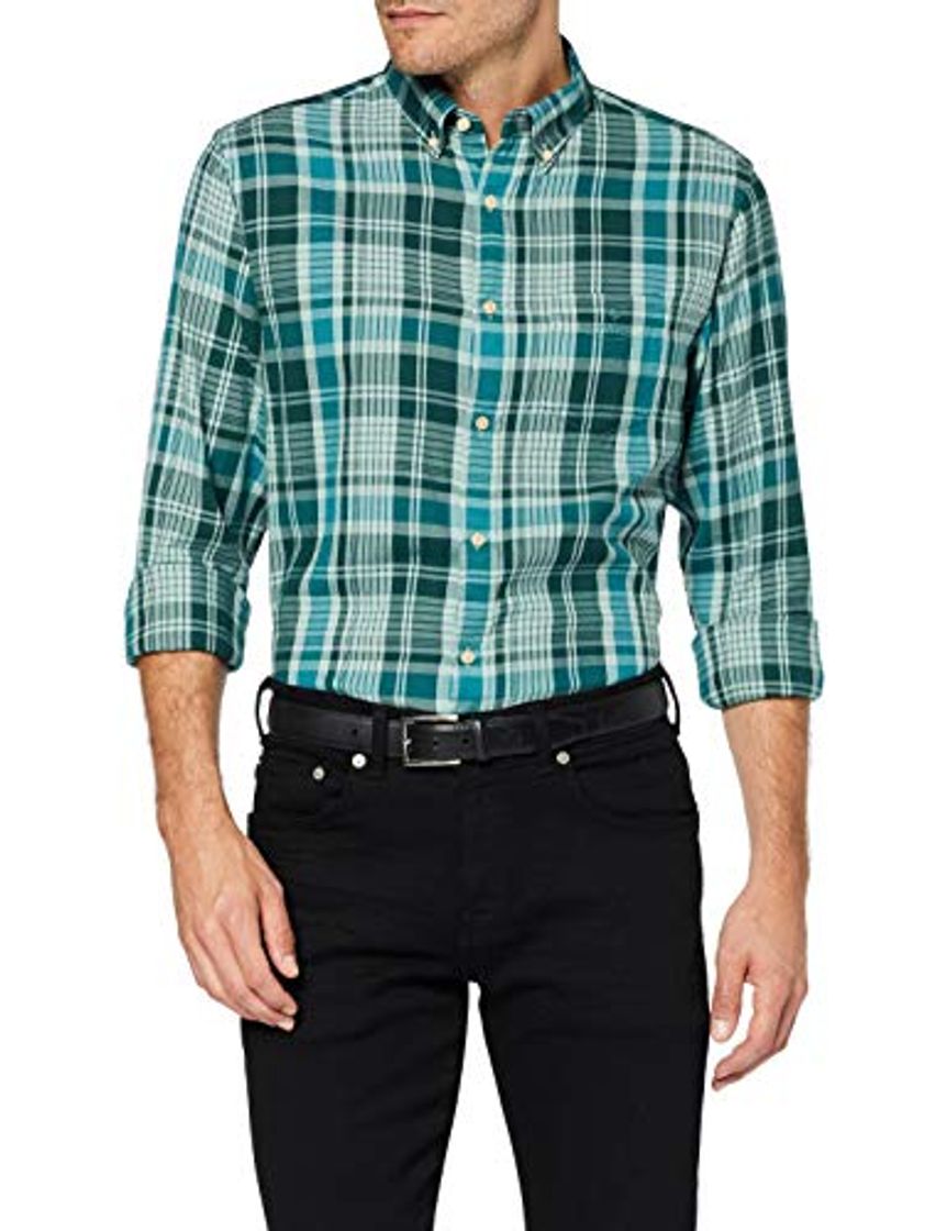 Product GANT D2. Windblown Flannel Plaid Reg BD Camisa, Azul