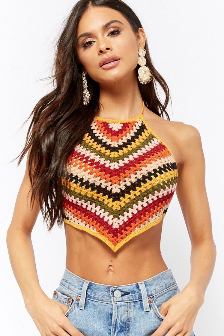 Fashion Hermoso crop top tejido a crochet 💞💎