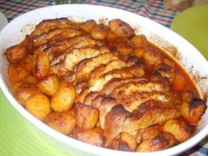 Lombo no forno com batata assada 