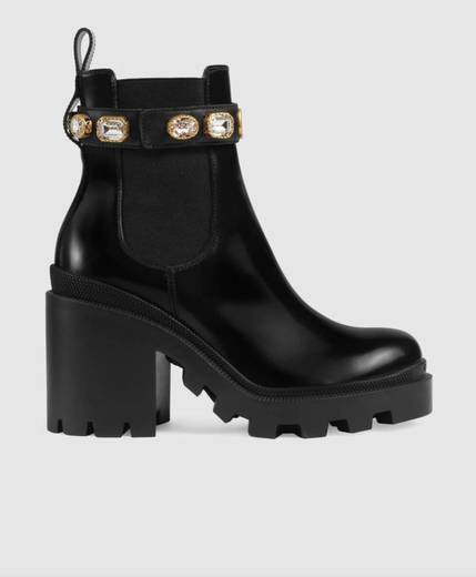 Gucci leather ankle boot with belt