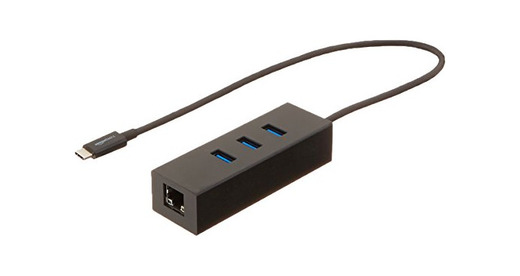 AmazonBasics - Concentrador de USB 3.1 tipo C a 3 puertos USB