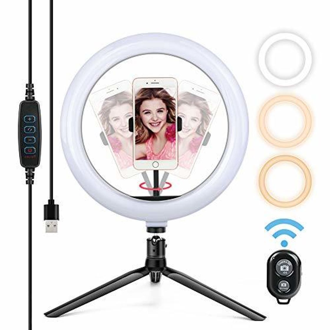 Social Yoozon Luz de Anillo LED 10" fotográfica de Escritorio