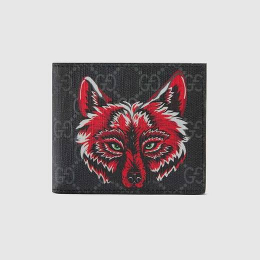 GUCCI Supreme wallet with wolf